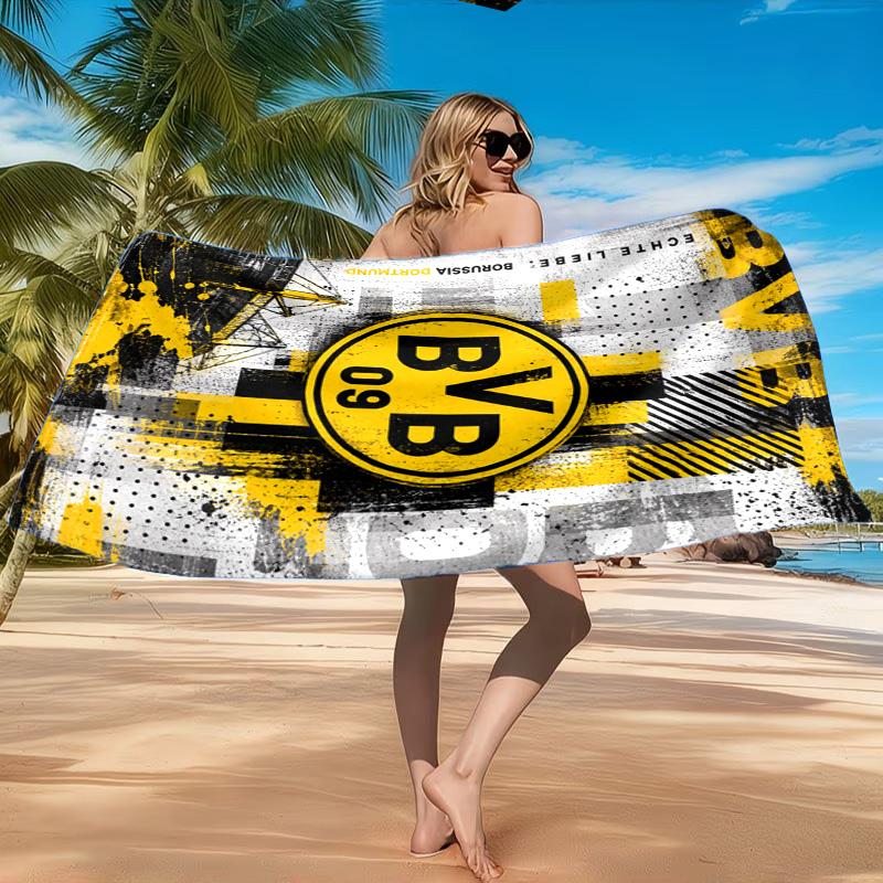Пляжное полотенце Borussia fcfc, Быстросохнущее, Легкое в уходе, Подходит как для фитнеса, так и для пляжного отдыха, Спортивная необходимость