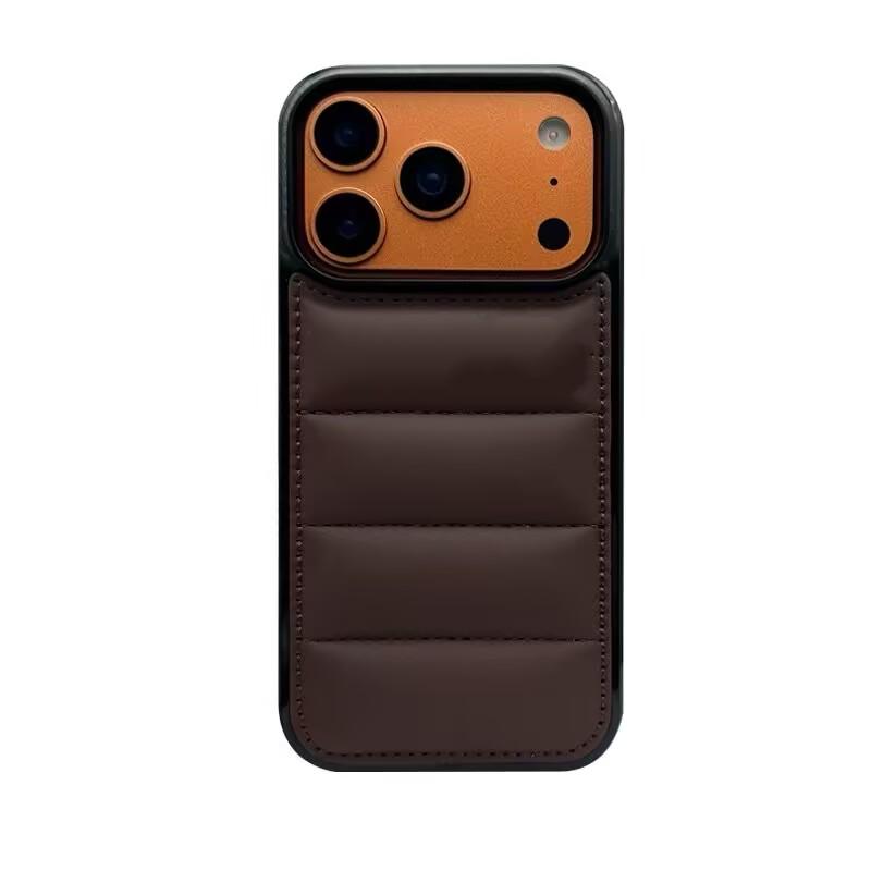 Роскошный пуховик Пуховик Чехол для телефона для iPhone 17 Air 15 16 14 Plus 13 12 11 17 Pro Max Мягкая ткань Силикон Конфетное покрытие Funda