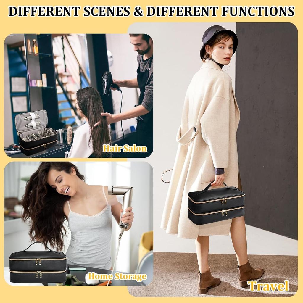 Дорожный чехол для Shark Flex Style, Двухслойный кейс для хранения насадок для фена Shark SpeedStyle, Водонепроницаемая сумка-органайзер из ПУ-кожи