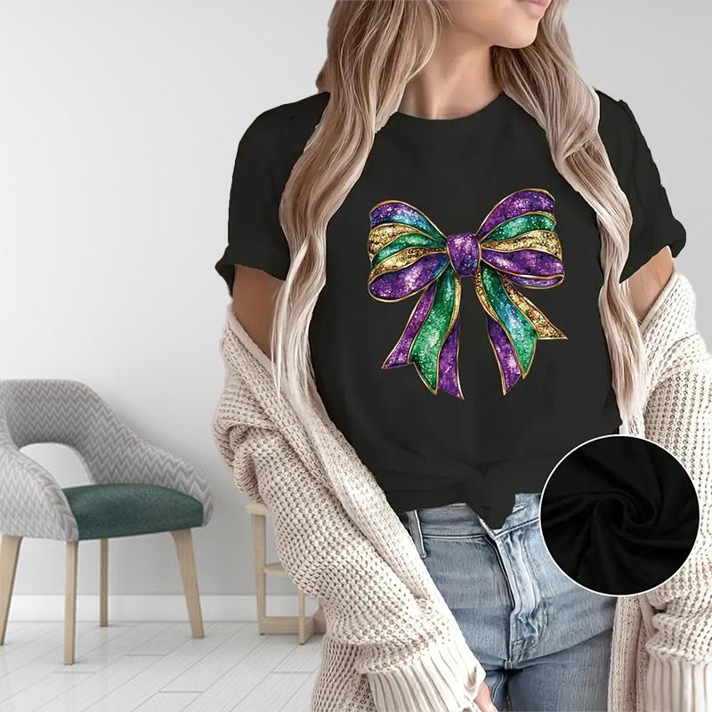Женская летняя футболка с принтом Brilliant Bow Tie, футболки с коротким рукавом, повседневные топы с принтом