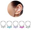 Titanium + Crystal Nose Lip Ring Earring Hinged Segment Ring 16G 8MM Body Piercing Jewelry