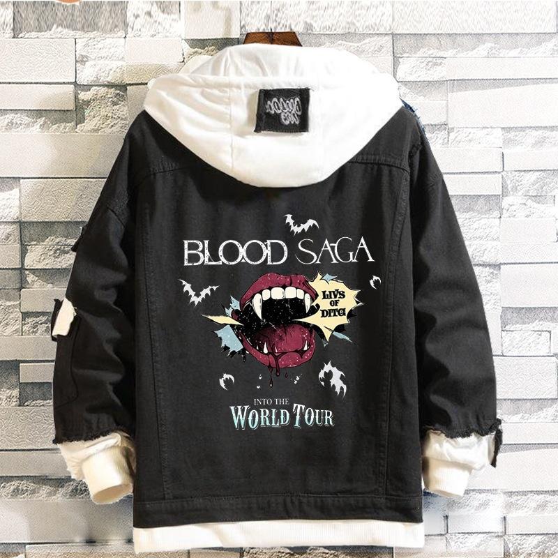 Джинсовая куртка с принтом ENHYPEN BLOOD SAGA Tour, Худи для фанатов ENGENE, Свободная поддерживающая куртка