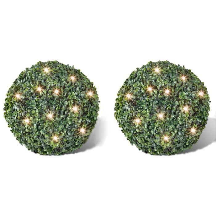 Maison Exclusive - 2 pièce de boule 27 cm avec guirlande lumineuse solaire 24 LED