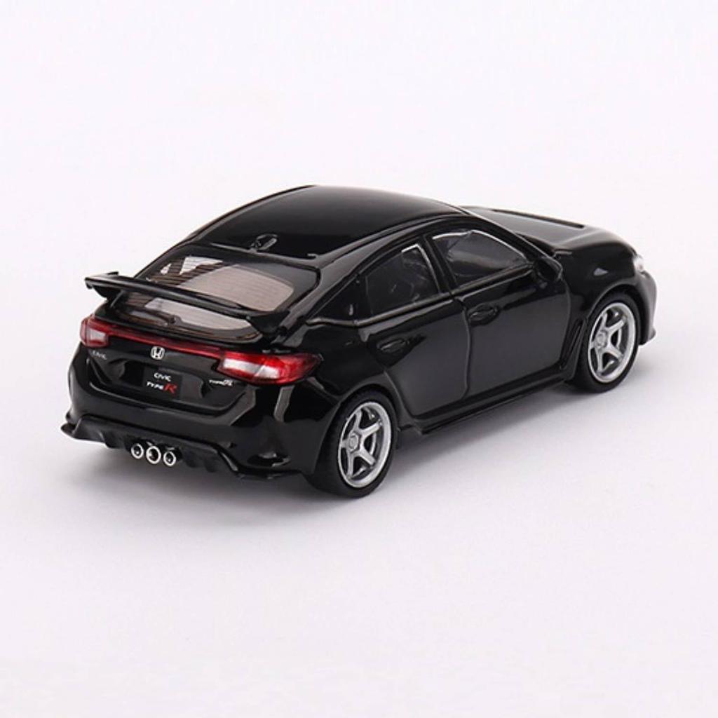 TrueScale Miniatures MINI GT Honda Civic Type R 2023 Crystal Black Pearl with Advan GT Finished Model 1/64 Wheels, Right-Hand Drive,