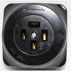 Panasonic Grounded 3P20A Square Outlet Black WK1420
