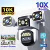 LS VISION 10K-UHD 20MP WiFi беспроводная наружная камера 10-кратный зум Четырехэкранный Четырехобъективный PTZ AI Автоматическое отслеживание Водонепроницаемая охранная IP CCTV