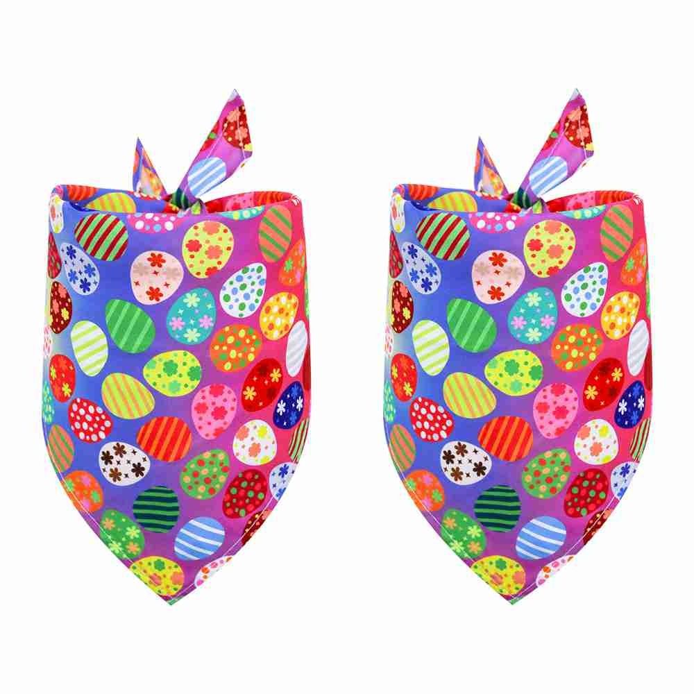 2PCS Cute Pet Supplies Triangular Towel Pet Bibs Neckerchief Easter Dog Bandana Cat Scarf