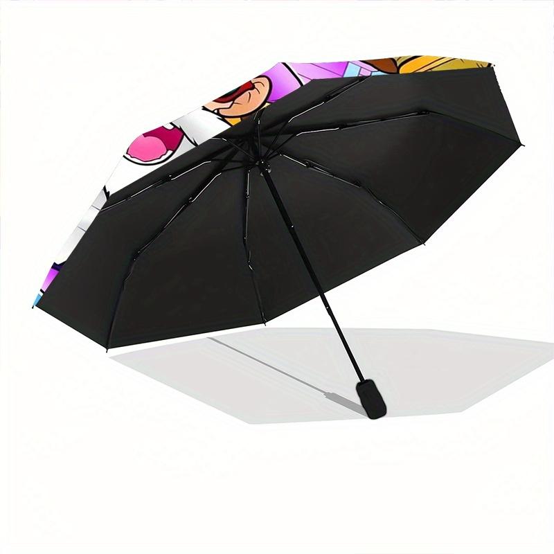 Goku Krillin & Master Roshi Dragon Ball Automatic Opening and Closing Umbrella, Lightweight 3-Fold, With Cute Cartoon Characters, Suitable for Home, O