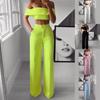 Fashion One-shoulder Mid-waist Suit Temperament Loose Trousers Mopping Pants Suit