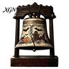 Halloween Theme Gifts Vintage Wooden Bell Decor, Rustic Farmhouse Shelf Sitter with Showcase Ornaments Metal Wood Stand, Tabletop Centerpiece