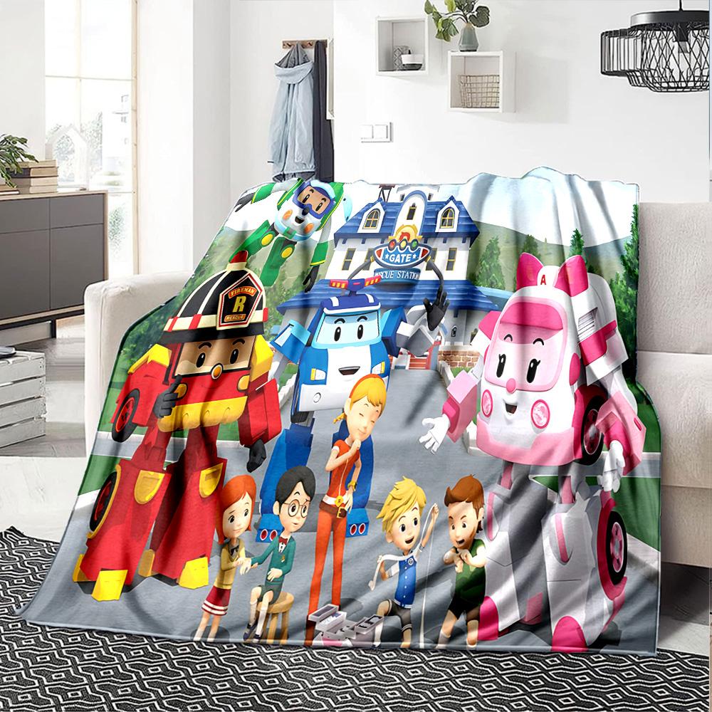 1pc Robots Vehicles flannel Blanket for Super Soft Cute Comfort Blanket for Travel Bedding Couch Sofa Blanket Y73060