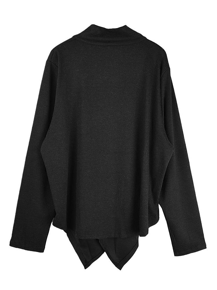 Xitao Повседневный однотонный женский топ с длинным рукавом и воротником-стойкой, нестандартная модная осенняя футболка GJ1123