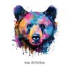1/2pcs Colorful Brown Bear Face Heat Transfer Sticker, DIY Iron-On Decals For Clothes, Pillow Decorating, Clothing Supplies & Appliques