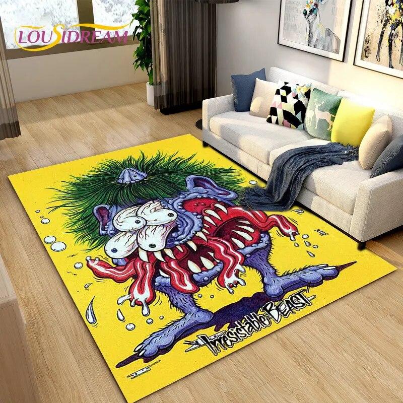Забавный коврик с рисунком крысы Финка, ковер для гостиной, спальни, гаража, дивана, коврик для украшения, детский нескользящий напольный коврик