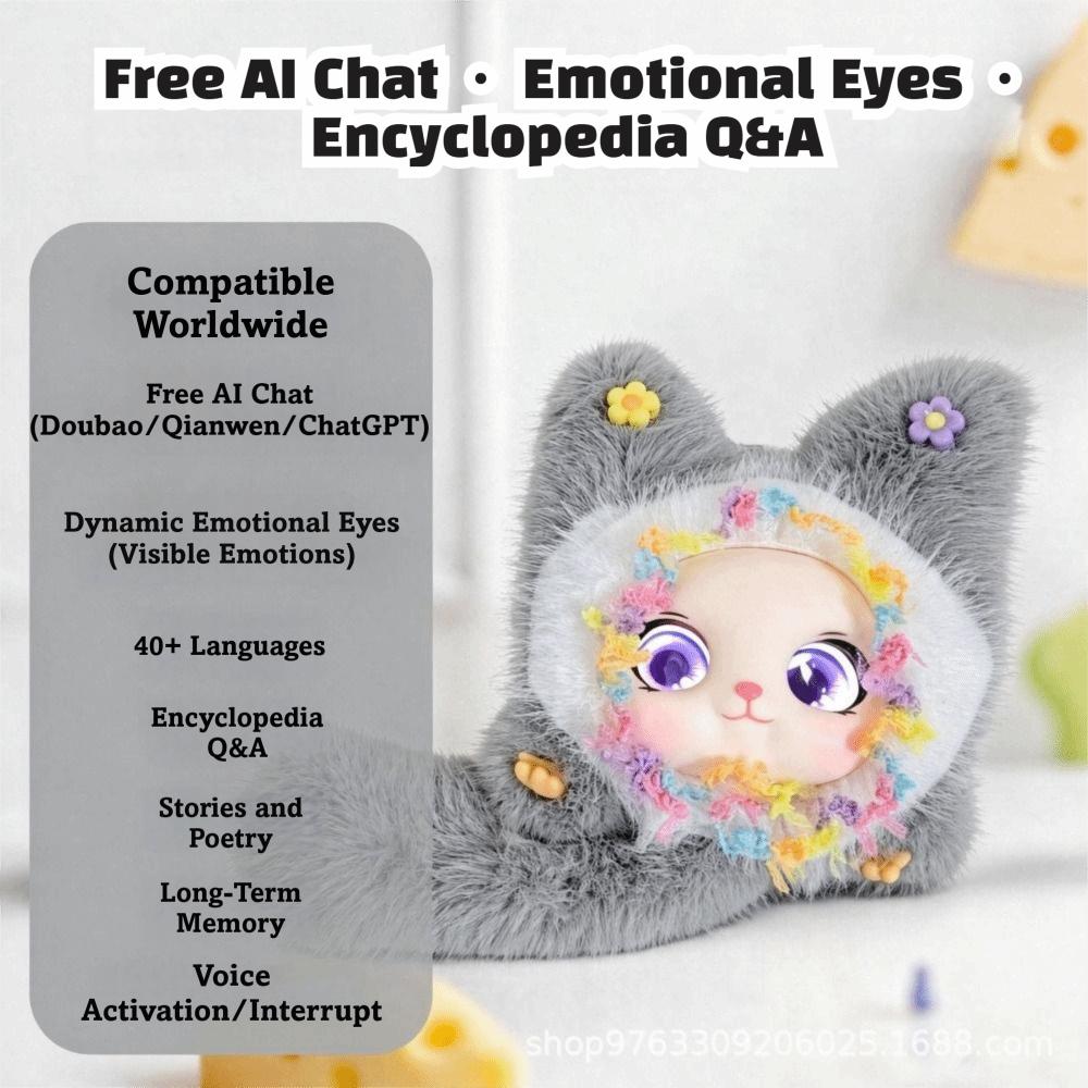 AI Continuous Dialogue AI Cat Plush Toy Voice Chat Toy Pendant Cute Pet with A Healing Touch