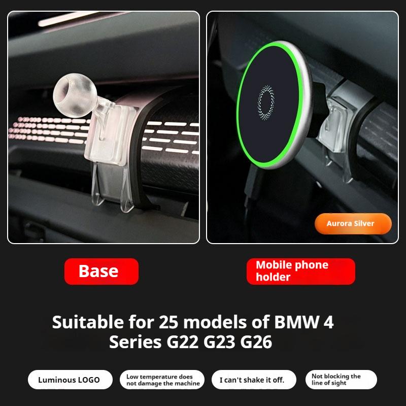 Для BMW X3 X5 X6 X7G45 G05 G06 G07 2 3 4 5 серии G42 G30 G22 G60 2025 Автомобильная беспроводная зарядка Автомобильный держатель для телефона Аксессуары MagSafe