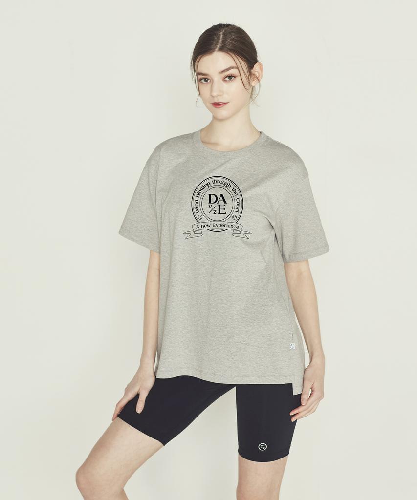 DAVE&DAZE Heritage Logo Boxy Fit Short Sleeve T-Shirt Women'S Grey