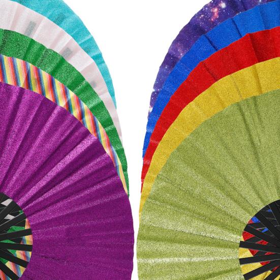 Yousheng Glitter Kung Fu Folding Fan Dance Performance Handheld Fan Portable Lightweight Summer Cooling Fan Decoration Party Accessories