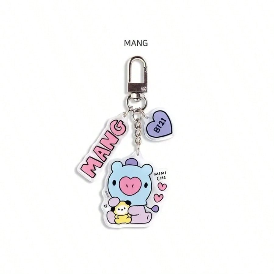LINE FRIENDS BT21 Аниме K-pop и Мультфильмы Красивые Брелоки и Плюшевые Игрушки Милые RJ Tata и Koya Акриловые Брелоки для Рюкзака
