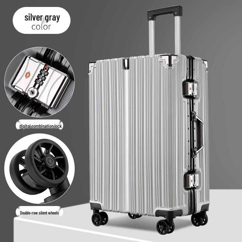 26-дюймовый алюминиевый чемодан с устойчивостью к падениям и износу, универсальные бесшумные колеса - Идеально подходит для женских путешествий