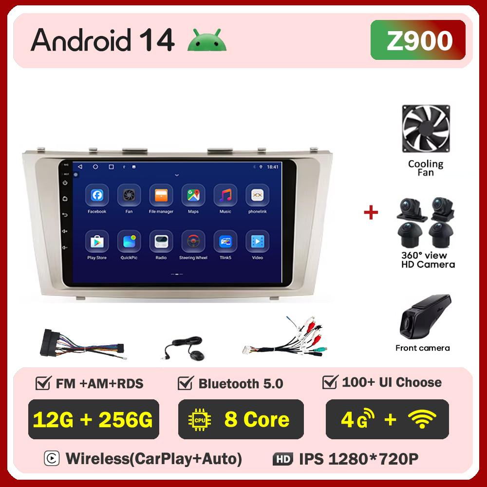 Android 14 для Toyota Camry 40 50 2006-2011 Автомобильный радиоплеер стерео головное устройство автомобильные мультимедийные интеллектуальные автомобильные системы без 2din