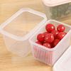 Fridge Organizer BPA-Free with Lid Draining Basket Clear Fruit Vegetable Storage Container Refrigerator Supply