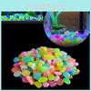 Resin Garden Aquarium Glowing Colorful Goose Egg Stones Fluorescent 10 Pieces/bag