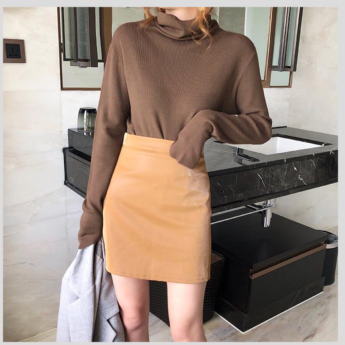 Осенне-зимняя модная женская узкая эластичная повседневная водолазка с длинным рукавом, свитер, женские трикотажные рубашки, пуловер