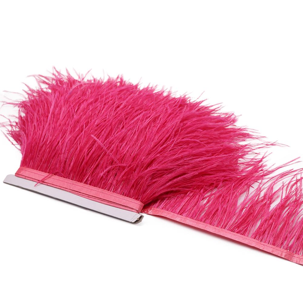 Feather1M Натуральное Пушистое Оперение Страуса Отделка Белое Черное Перо Страуса для DIY Поделок Лента Свадебное платье Шитье Одежда Декор 8-10см