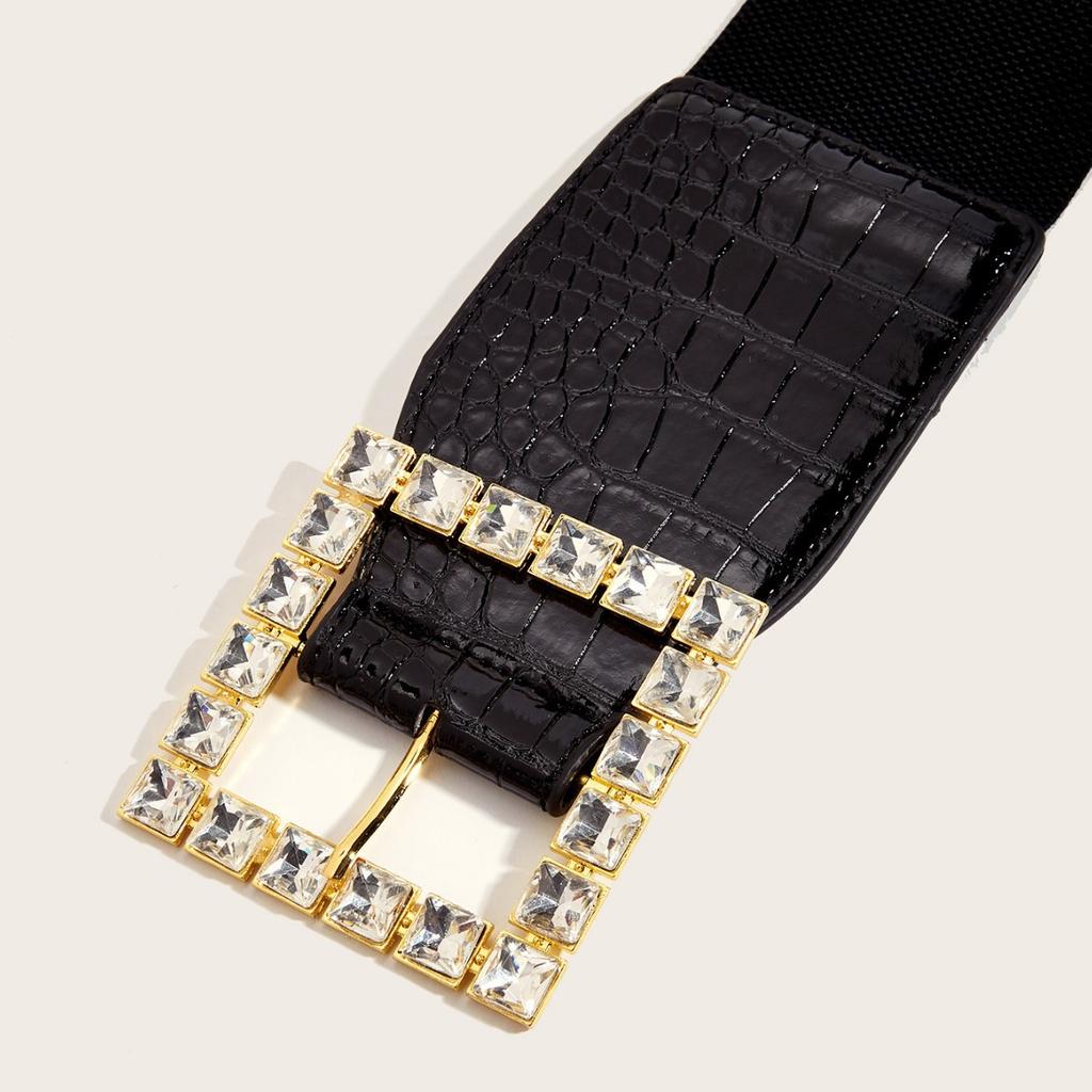 Ветер Женский Широкий Пояс Ретро Эластичный Эластичный Пояс Печать Платье Украшение Талии