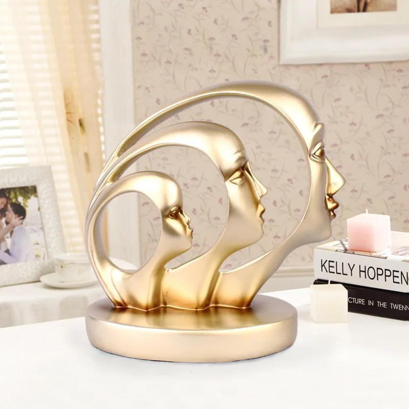 Европейский стиль Абстрактная скульптура лица статуя Скульптура из смолы Украшения для дома, гостиной и офиса