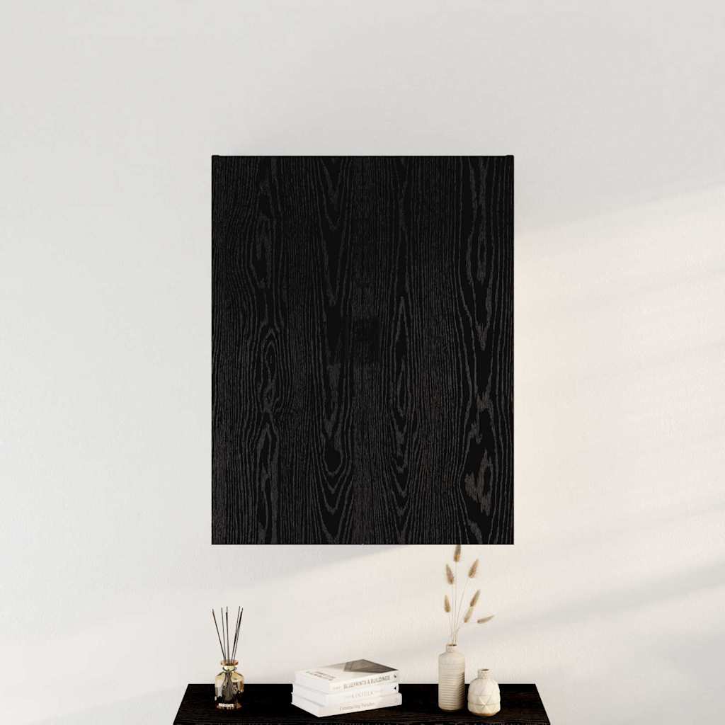 Wall Mounted Cabinet in Black Oak Effect 69.5 x 34 x 90 cm