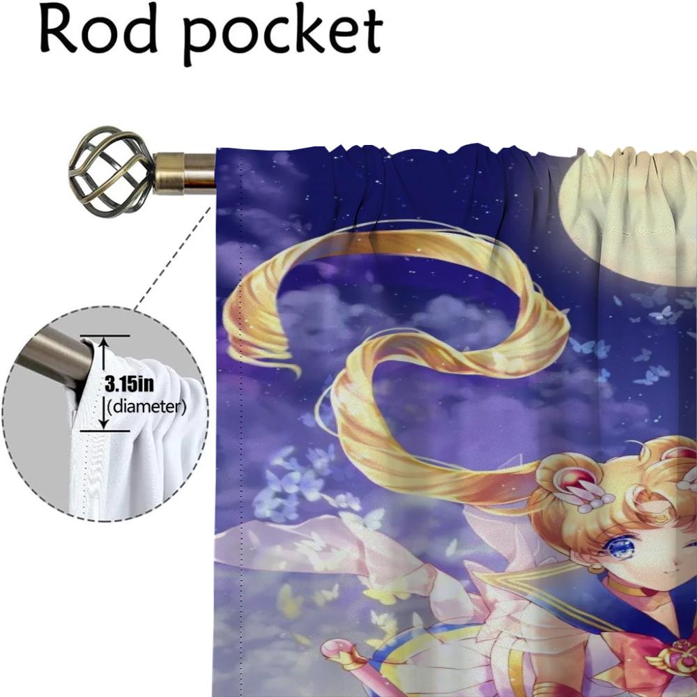 SailorS Moon Curtains Child Room Blackout Curtain for Room 2 Panel Shades Home Interior Curtains Partition Halloween Decoration