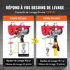 Electric Hoist, 1320 lbs Lifting Capacity, 1150W 220V Electric Steel Wire Winch with 14ft Wired Remote Control, 40ft Single Cable Lifting Height &