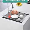 Полка для посуды, кухонная стойка для стоков, складная полка для посуды из нержавеющей стали на раковине