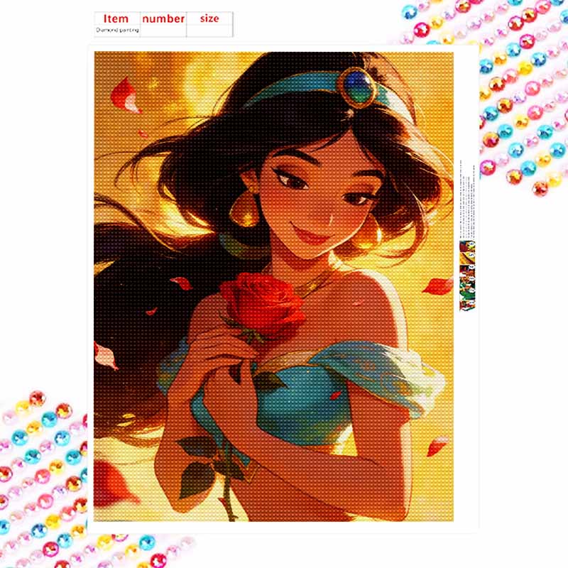 Disney Принцесса Жасмин Роза Алмазная Живопись Арт Набор Ручная Работа DIY5D Домашний Декор Подарок