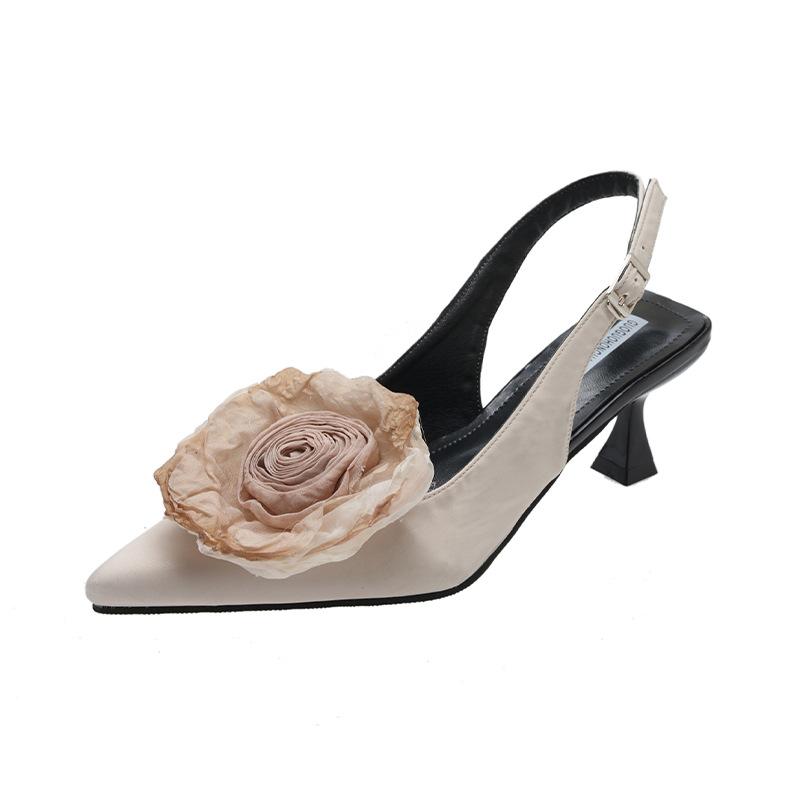 Розовые туфли-сандалии с сумкой на голове женская обувь летняя обувь с острым носком высокие каблуки пустые одиночные туфли