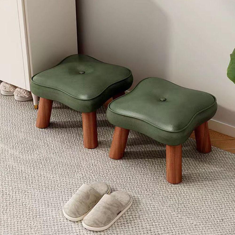 Мягкий маленький табурет-подставка для ног из массива дерева, многофункциональная маленькая подставка для ног, низкое сиденье, для дома