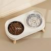 Pet Cat Double Bowl Feeder, Adjustable Height Cat and Dog Water Dispenser, Elevate Feeding Kitten Supplies