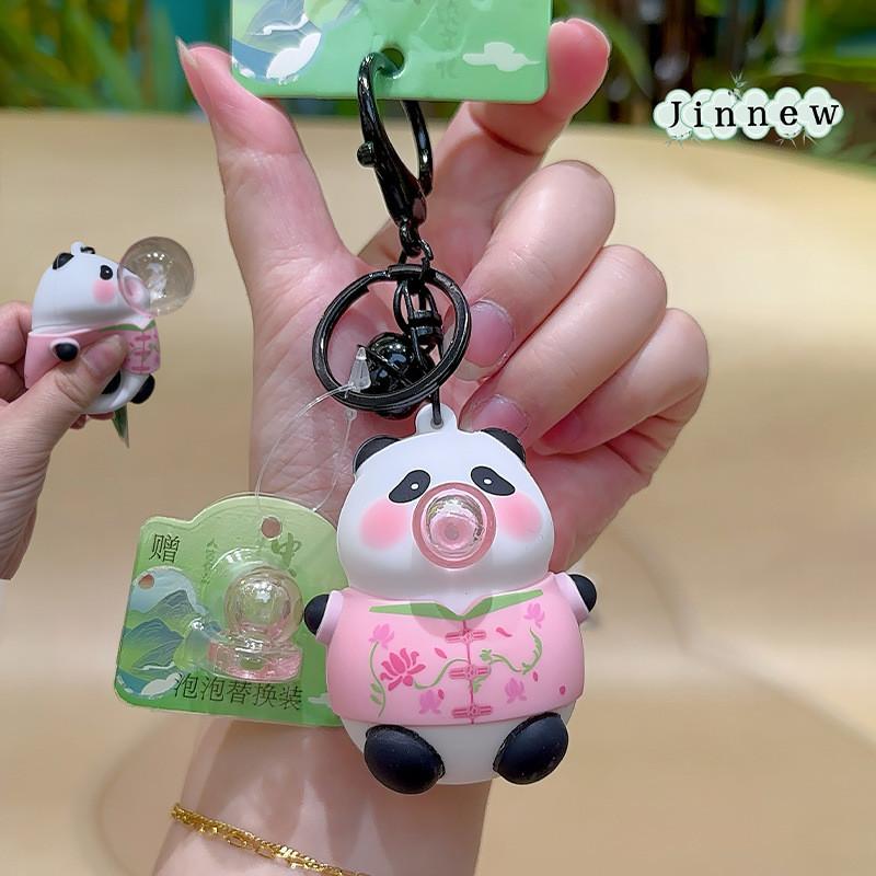 Cartoon Panda Silicone Keyring With Bubble Effect For Daily Use And Key Organizer
