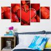 5 Pieces Canvas Wall Arts Poster Painting Food Red heart Strawberries Wallpaper Interior Home Decor Morder Picture Printing
