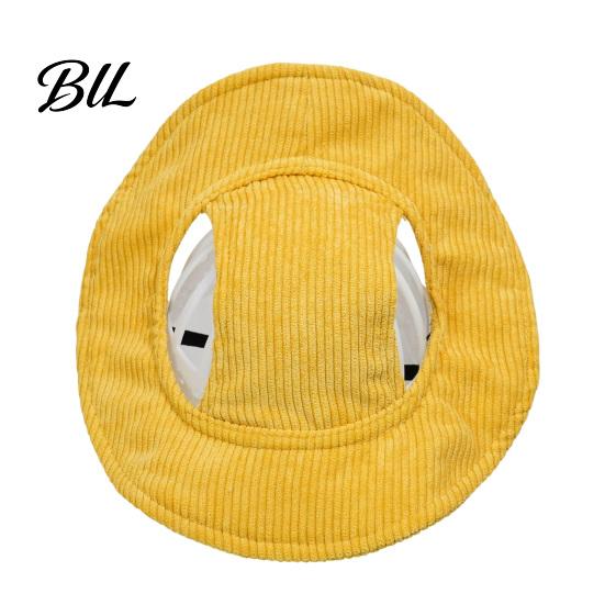 Adjustable Pet Cap Corduroy Dog Baseball Cap, Cat Summer Beach Visor Hat with Ear Stylish Photography Props Holes, Puppy Sunbonnet Headdress for Small