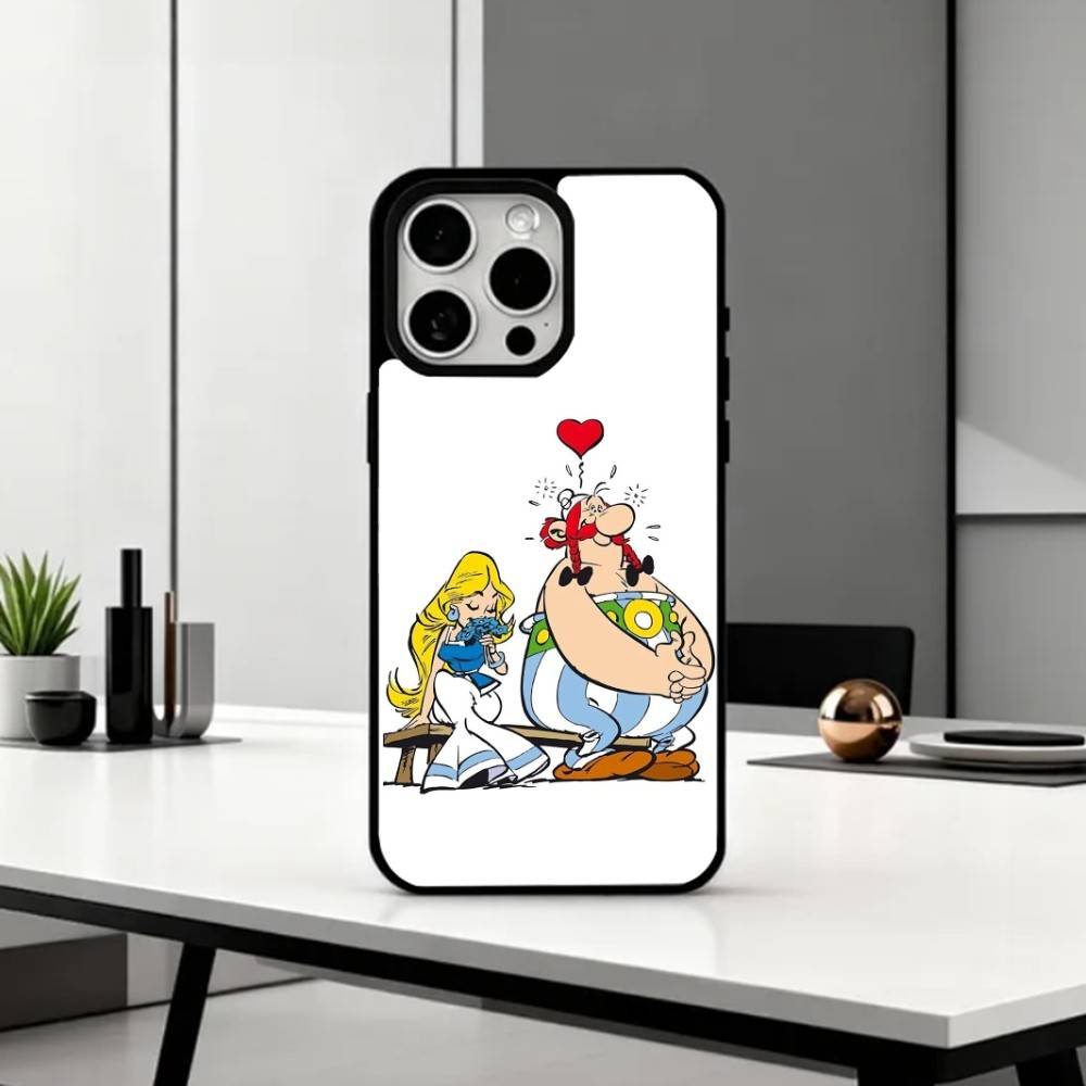 A-Астерикс C-Мультфильм O-Обеликс Чехол для телефона для iPhone17,16,15,14,13,12,11 Plus,Pro Max Магнитный для Magsafe Беспроводная зарядка