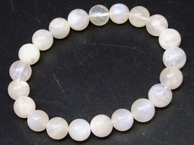 26698 Этот браслет из лунного камня 4A за полцены Внутренний диаметр 16 см Индийский натуральный камень Энергетический камень [HINRYO] месяц 9мм~10мм