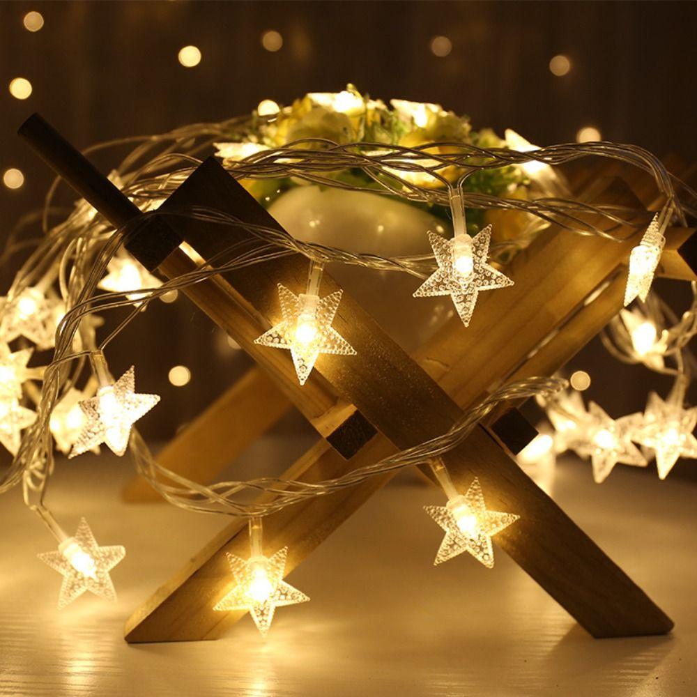 PVC Star Light String Battery Powered Fairy Lights Copper Wire Starry Light Hanging On Walls