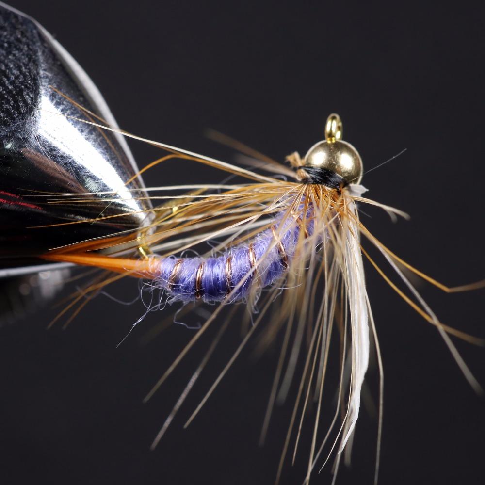 Kylebooker 8 шт. #12 #14 латунная золотая голова форель хариус рыболовные мухи мокрая муха из бисера голова сумасшедший черный психопат принц нимфа