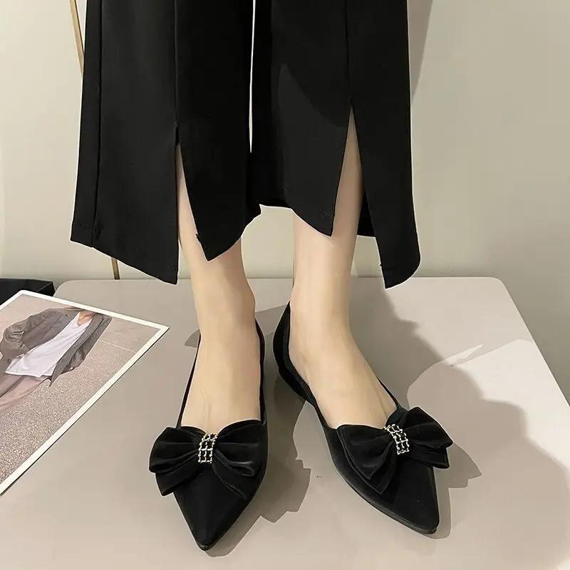 Женские туфли с заостренным носком, женские туфли-лодочки на квадратном каблуке, модная повседневная обувь, удобная и элегантная, оригинальная обувь Mark On Offer