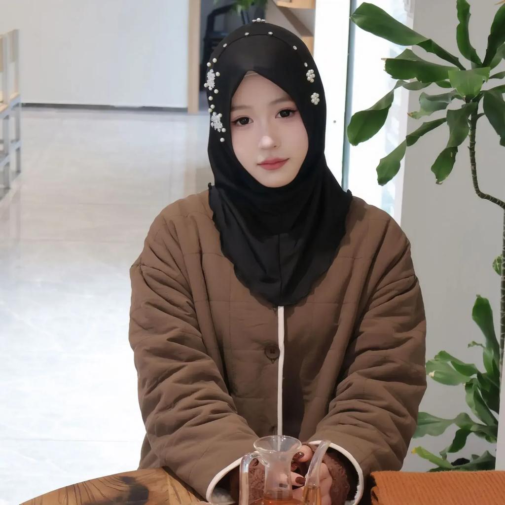 Рамадан мгновенный хиджаб женский мусульманский шарф цепочка платок обертывания эластичный головной убор шея шали Амира исламская молитва хиджабы тюрбан