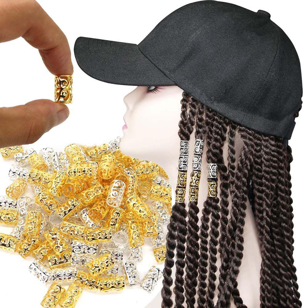 Metal Clip Wig Accessories Cuffs Tubes Rings Dreadlock Beads Braided Hair Beads African Hair Rings
