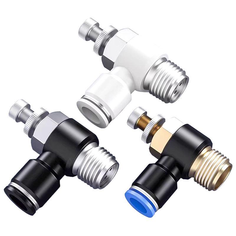 Pneumatic Quick Connect Connector SL 4 6 8 10 12mm M5 '1/8' 1/4 '3/8' 1/2 Air Speed Regulating Valve Accelerator Valve
